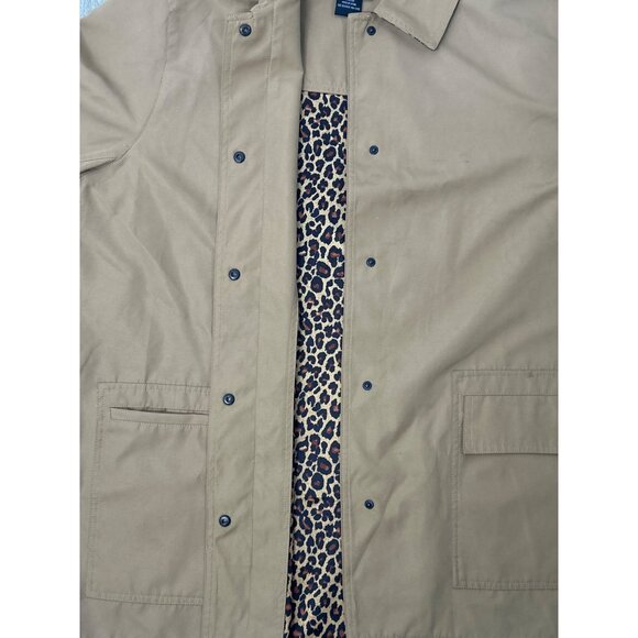 Dennis Basso 1X Tan Trench Coat Leopard Cuff Lining Classic‎ Mid-Length - Picture 6 of 9